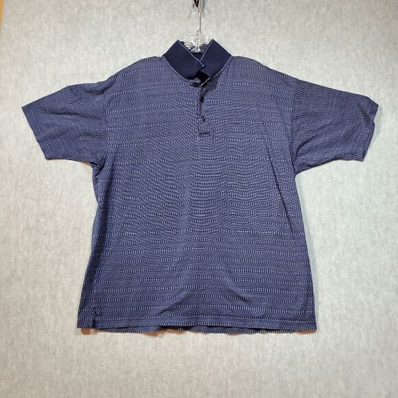 SEDGEFIELD Shirt Mens Large Blue Polo Golf Performance Slit Double Mercerized - Picture 1 of 9